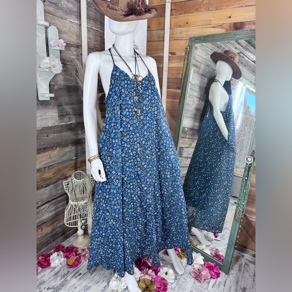 Three Bird Nest Oasis Pocket Maxi Dress - Navy Floral